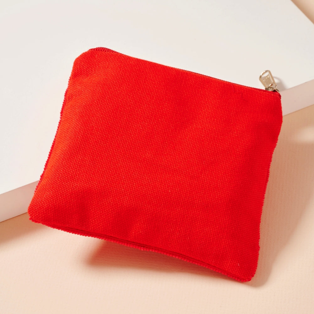 Beaded Game Day Football Mini Pouch