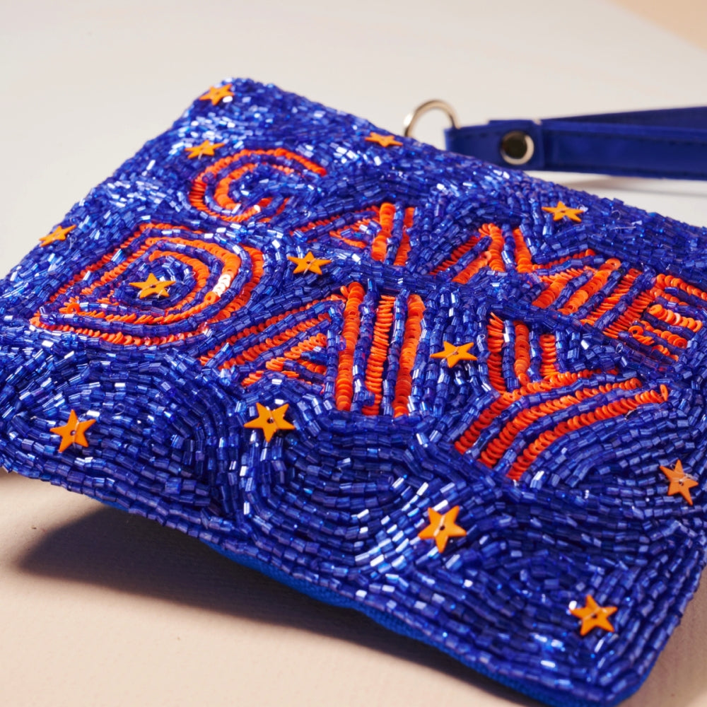 Game Day Stars Seed Beaded Coin Pouch