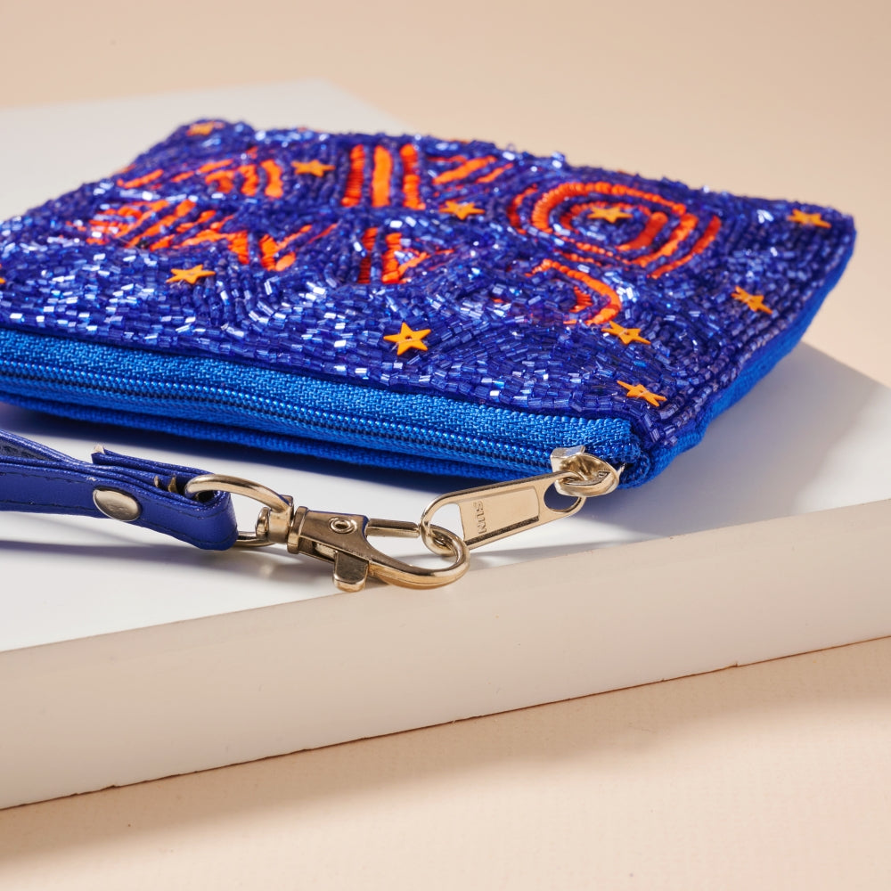 Game Day Stars Seed Beaded Coin Pouch
