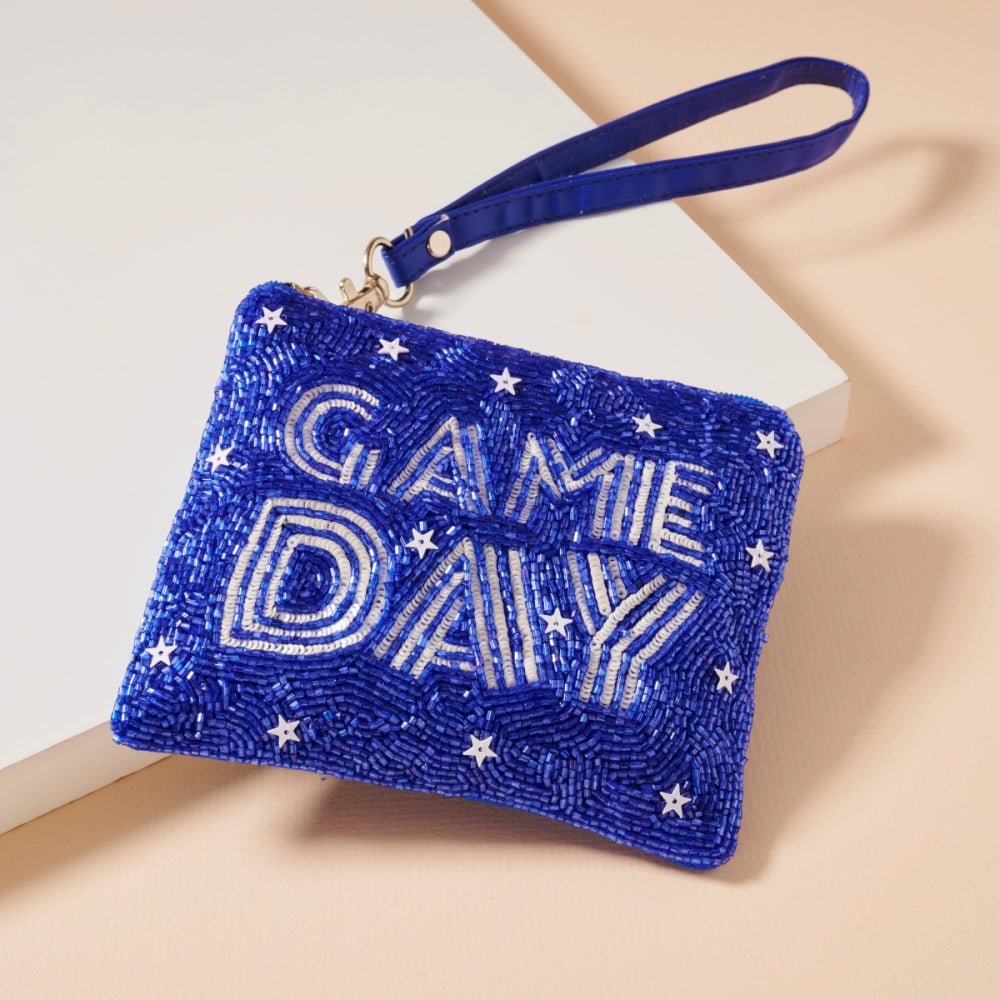 Game Day Stars Seed Beaded Coin Pouch