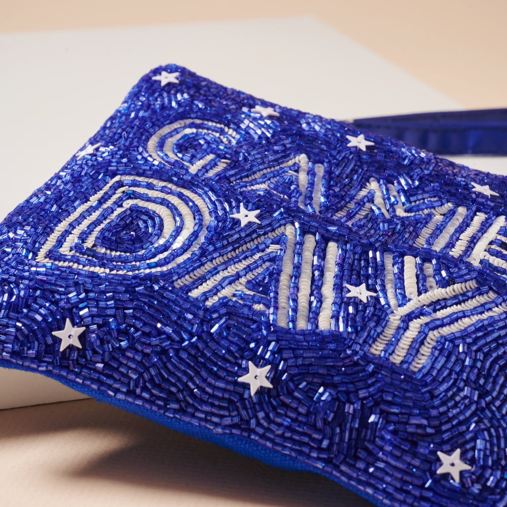 Game Day Stars Seed Beaded Coin Pouch