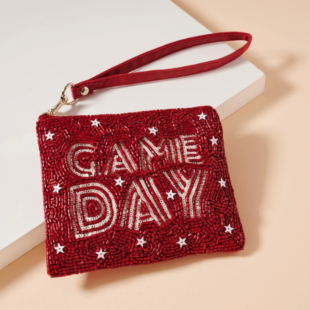Game Day Stars Seed Beaded Coin Pouch