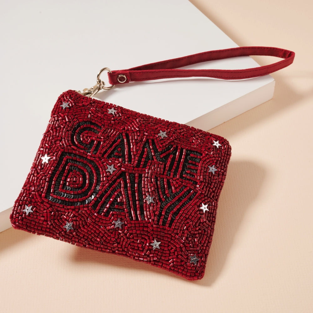 Game Day Stars Seed Beaded Coin Pouch