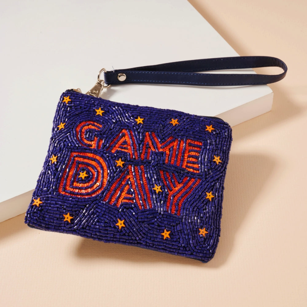 Game Day Stars Seed Beaded Coin Pouch