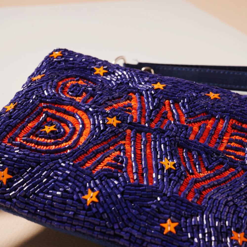 Game Day Stars Seed Beaded Coin Pouch
