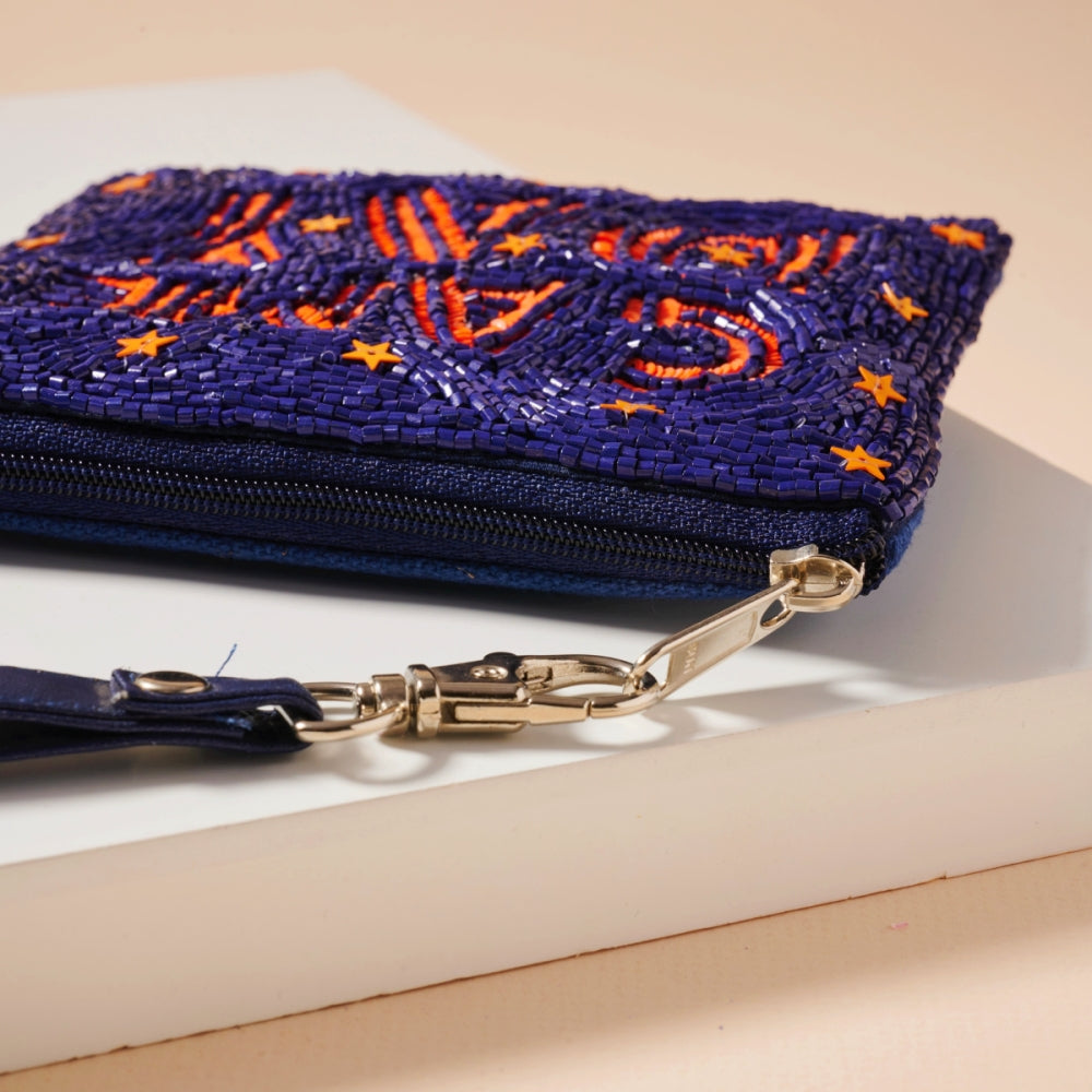 Game Day Stars Seed Beaded Coin Pouch