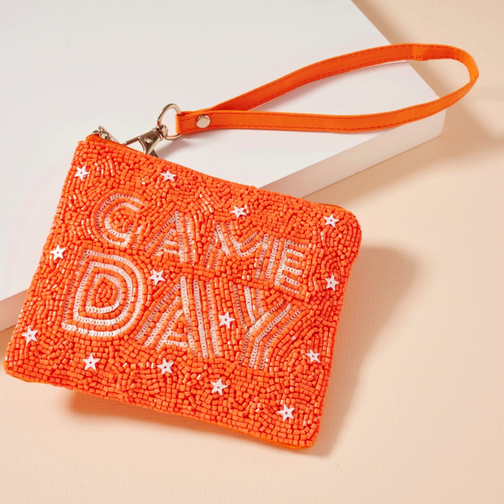Game Day Stars Seed Beaded Coin Pouch