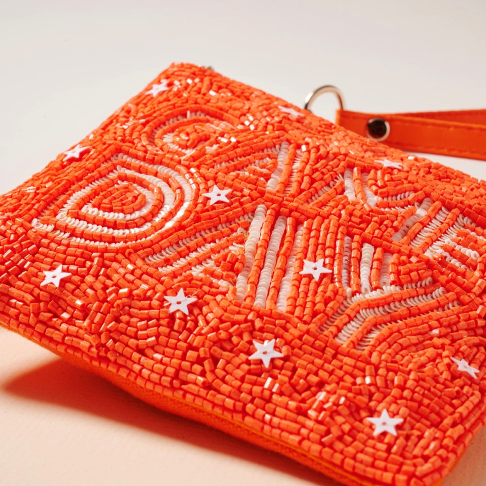 Game Day Stars Seed Beaded Coin Pouch