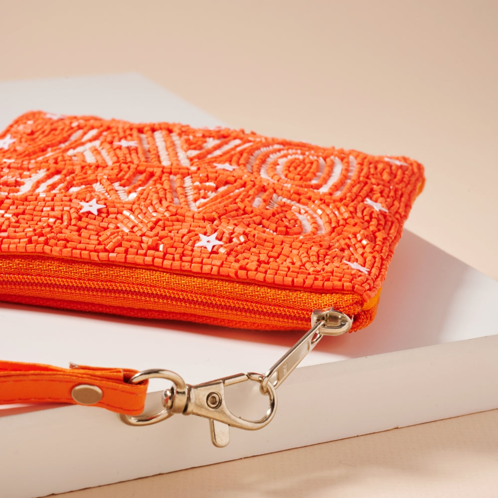 Game Day Stars Seed Beaded Coin Pouch