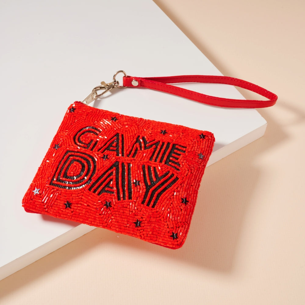 Game Day Stars Seed Beaded Coin Pouch