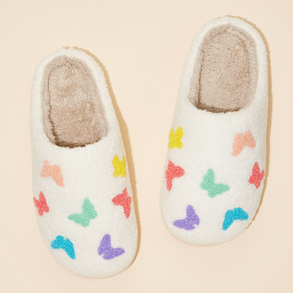 Multi-Butterfly Fuzzy Home Slippers