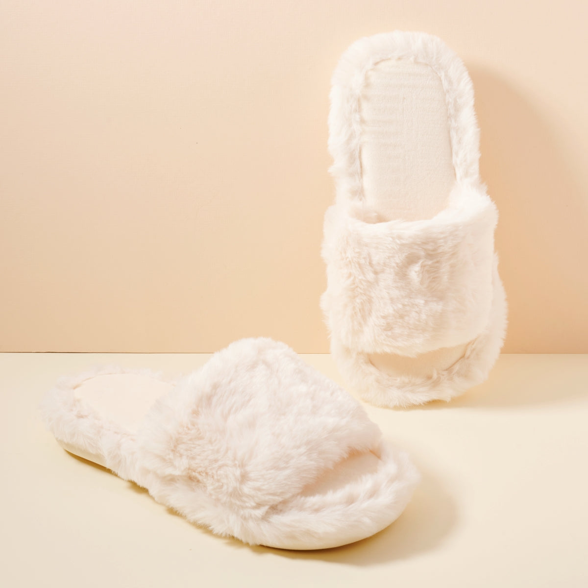 Open-Toe Cozy Fuzzy Home Slippers for Christmas Gift