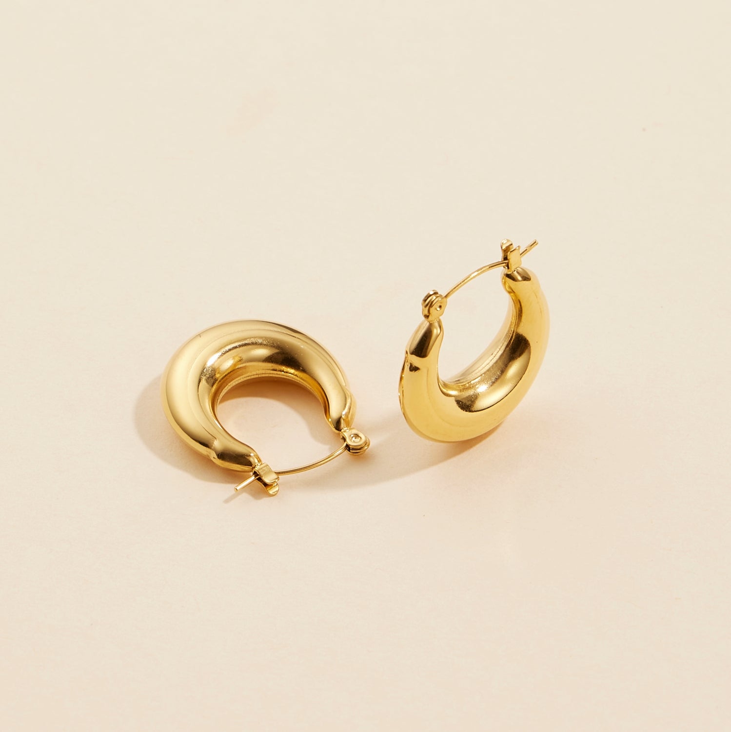 Classic Gold-Dipped | Stainless Steel Hoop Earrings