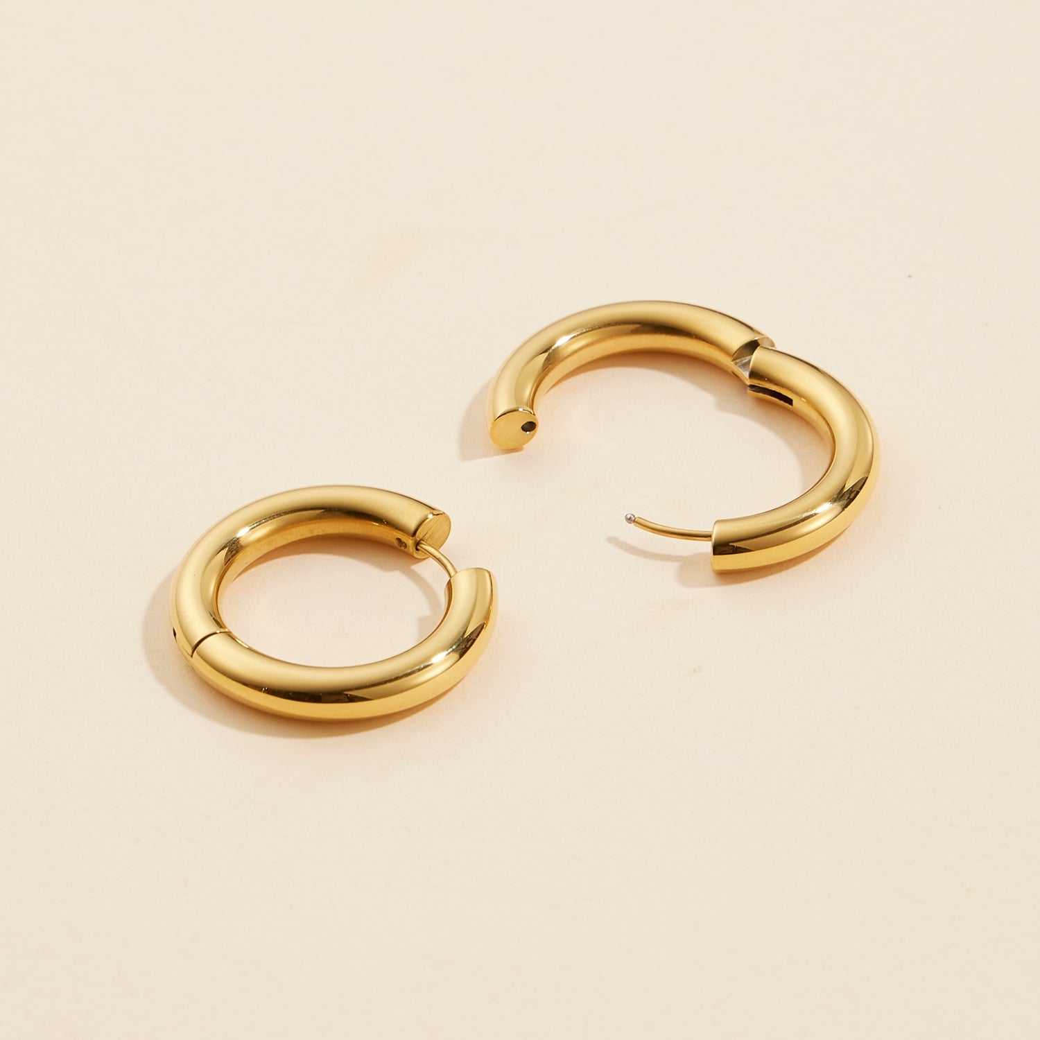 Classic Gold Dip | Stainless Steel Hoop Earrings