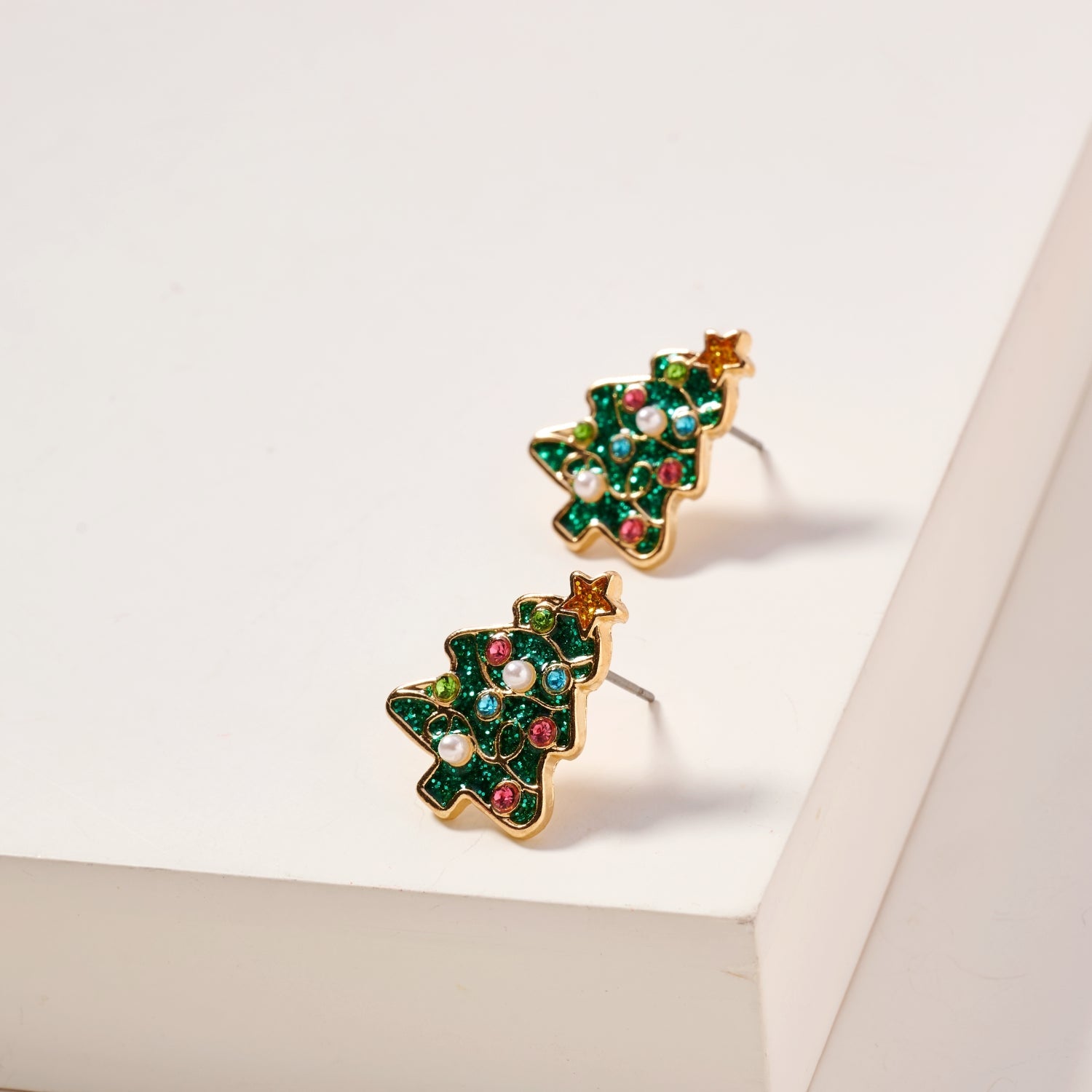 Christmas Tree Enamel Stud Earrings | Festive Christmas Tree Enamel Stud Earrings - Frem
