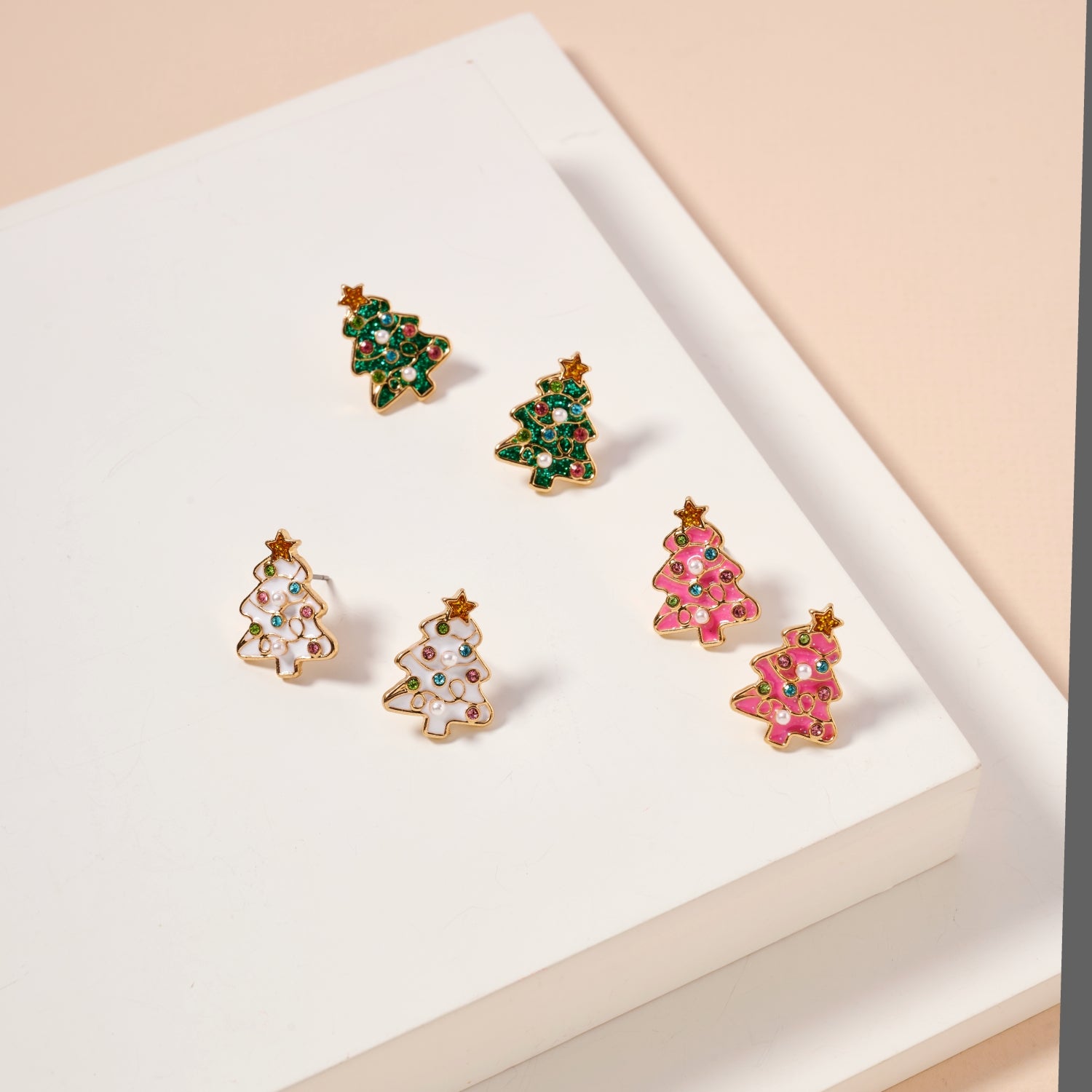 Christmas Tree Enamel Stud Earrings | Festive Christmas Tree Enamel Stud Earrings - Frem