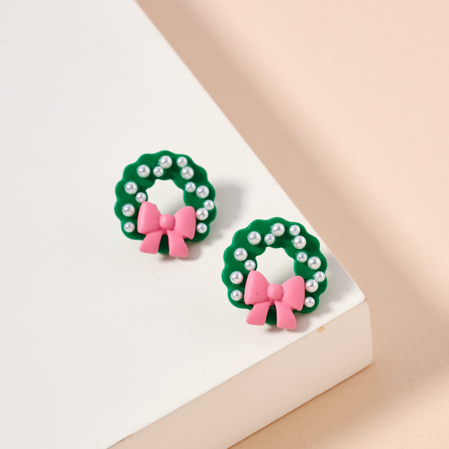 Elegant Holiday Decor Enamel Stud Earrings
