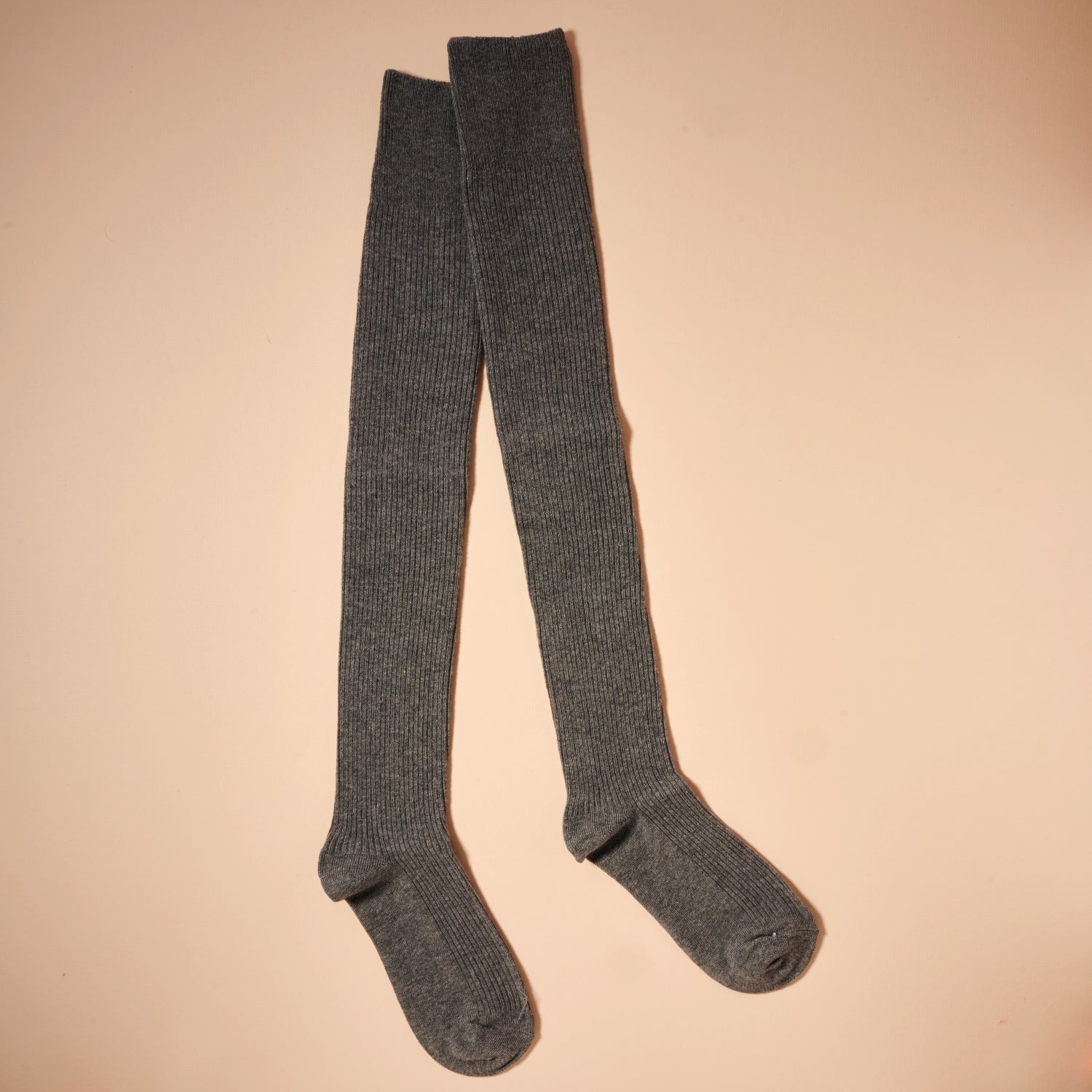 Ribbed Over-the-Knee Socks – Neutral Colors