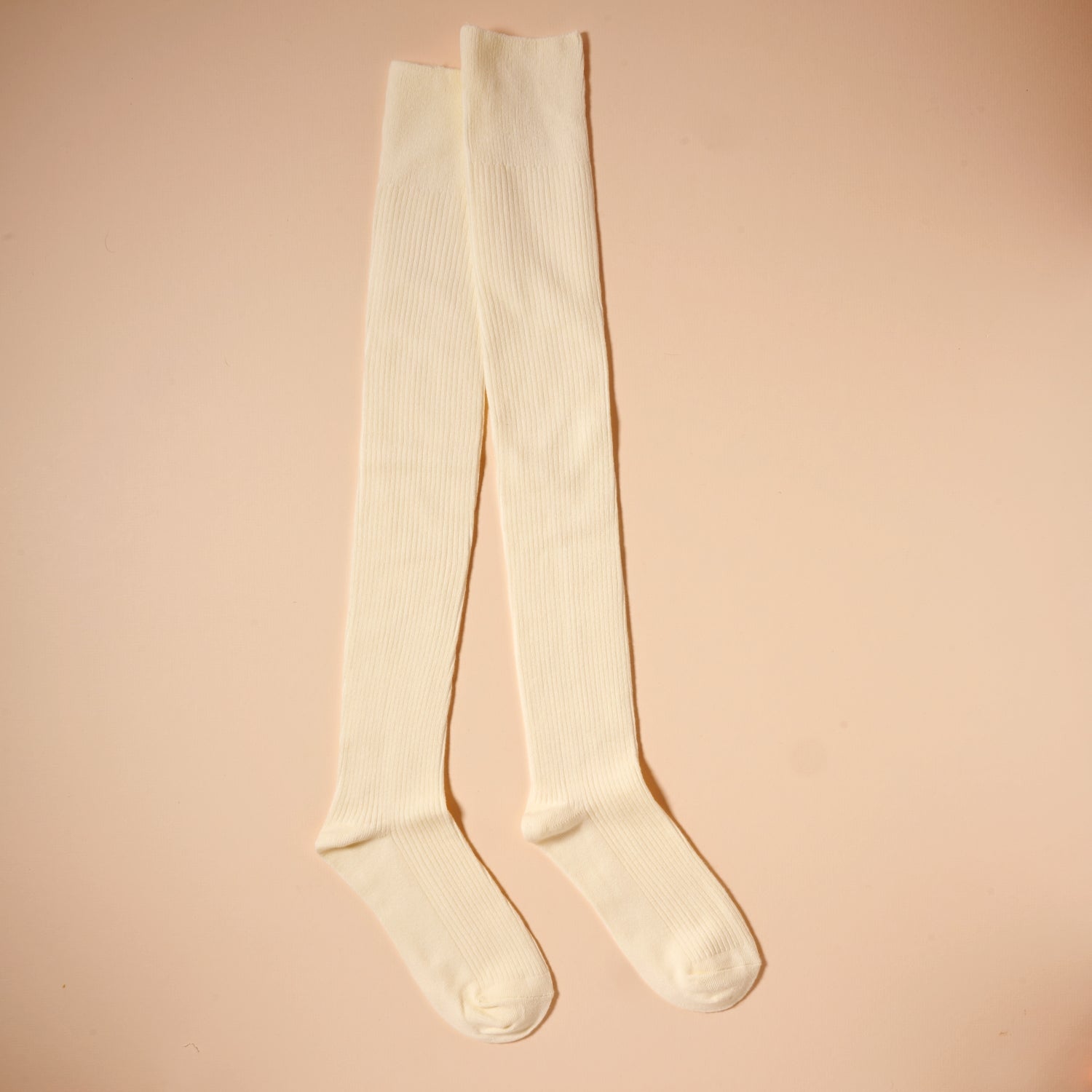 Ribbed Over-the-Knee Socks – Neutral Colors