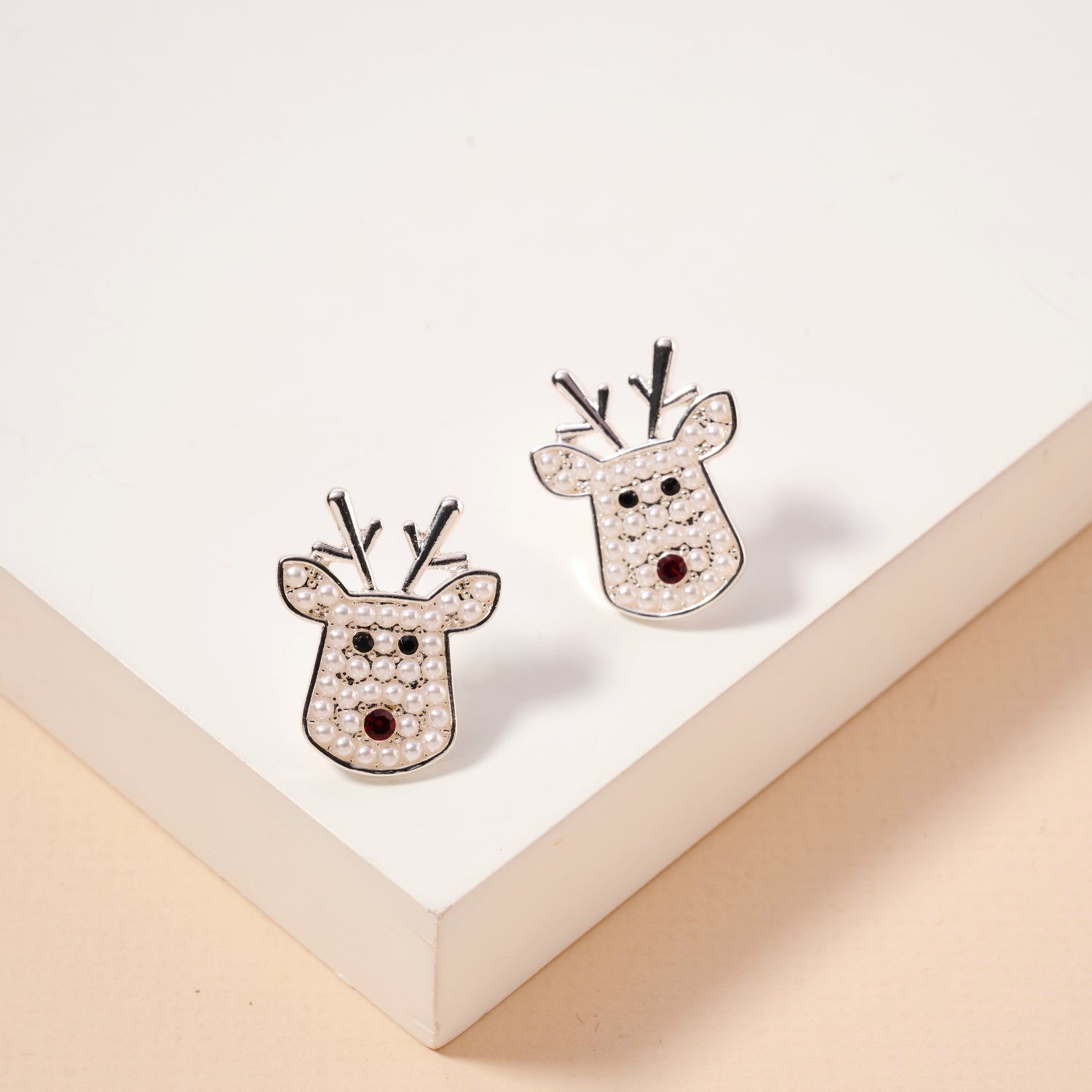 Christmas Rudolph Head Stud Earrings