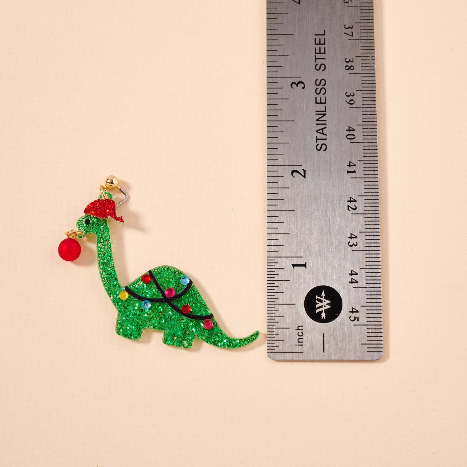 Whimsical Dinosaur Holiday Drop Earrings