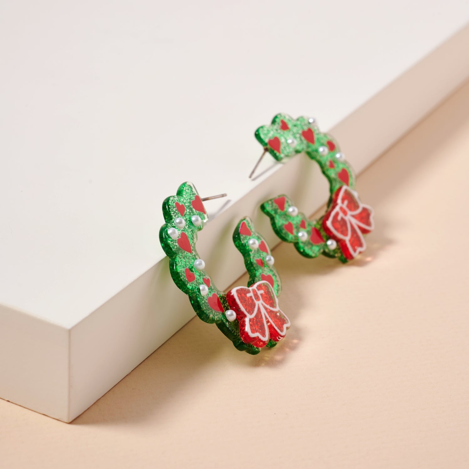 Festive Ornament Holiday Hoop Earrings