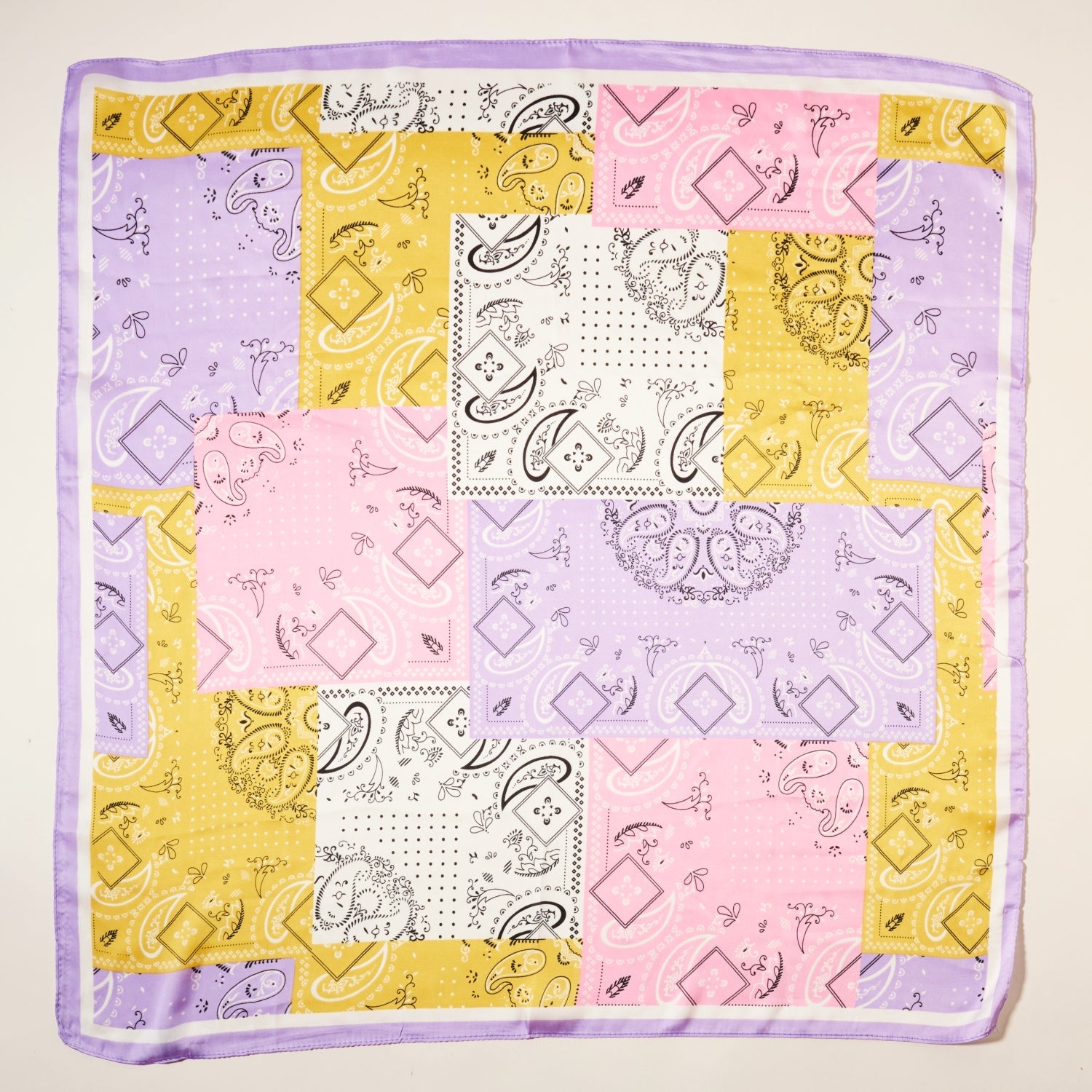 Multi Paisley Print Square Scarf
