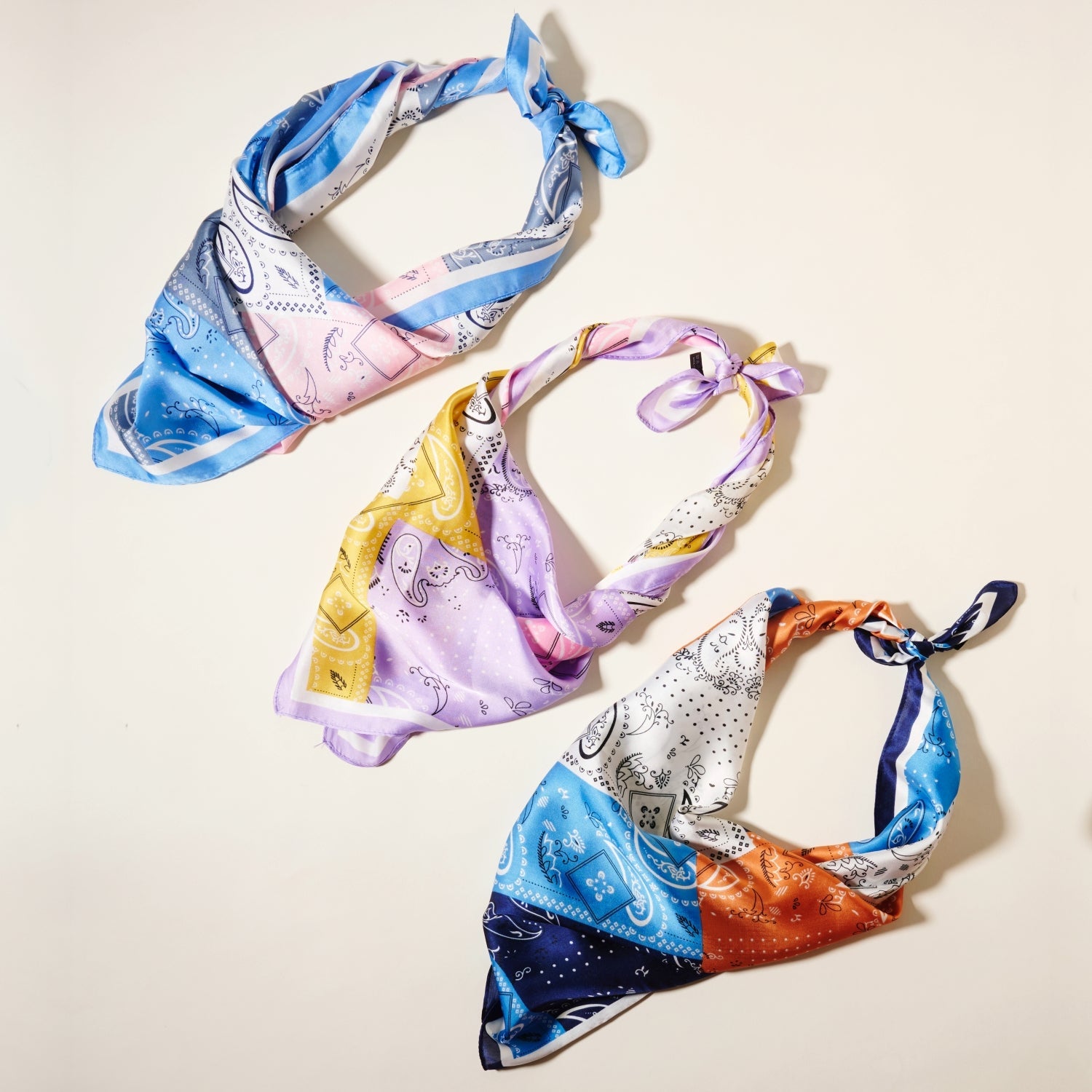Multi Paisley Print Square Scarf