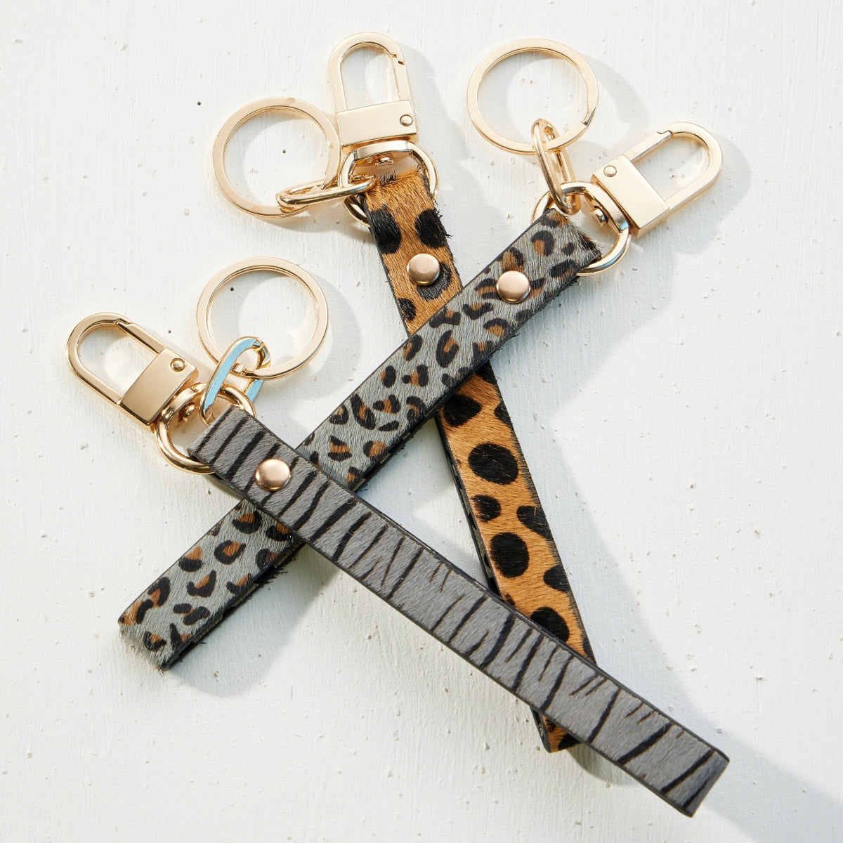 Calfskin Lanyard Keychain with O ring