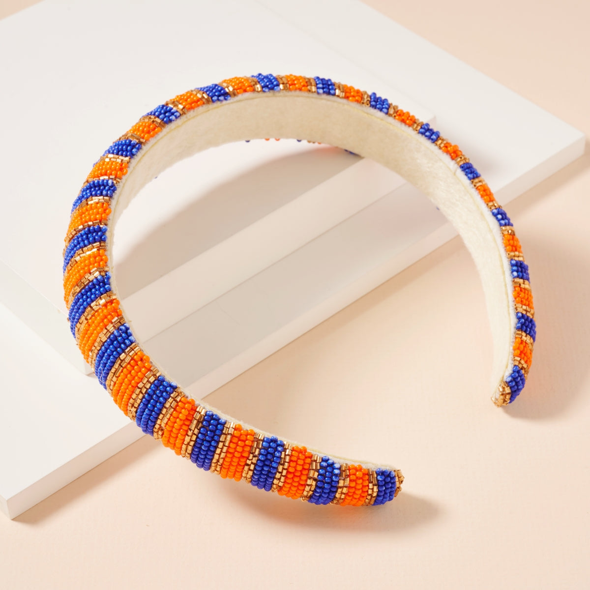 Color Block Seed Bead Headband