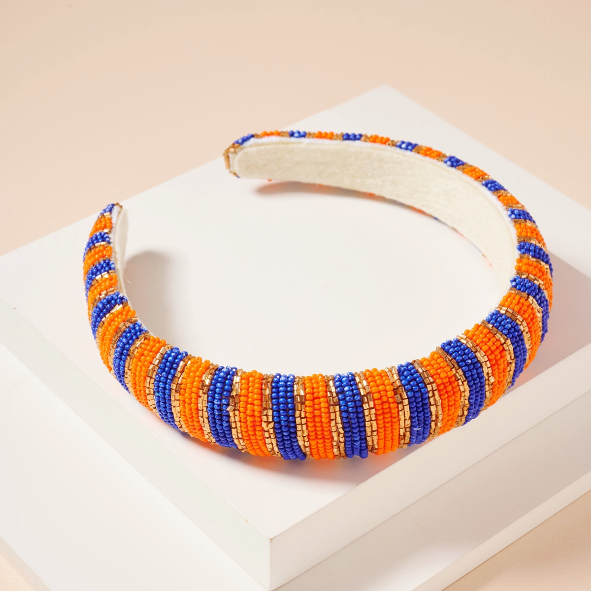 Color Block Seed Bead Headband