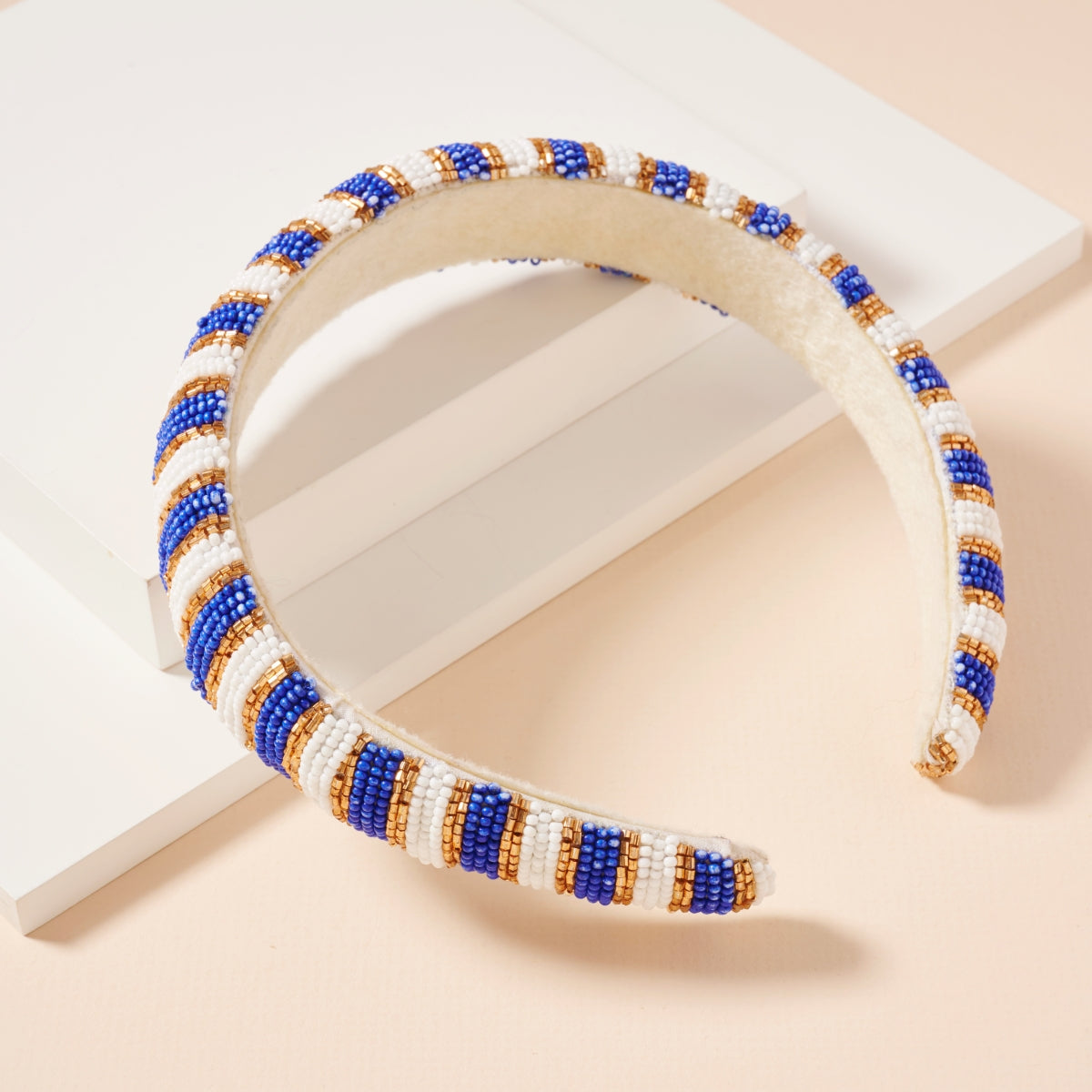 Color Block Seed Bead Headband