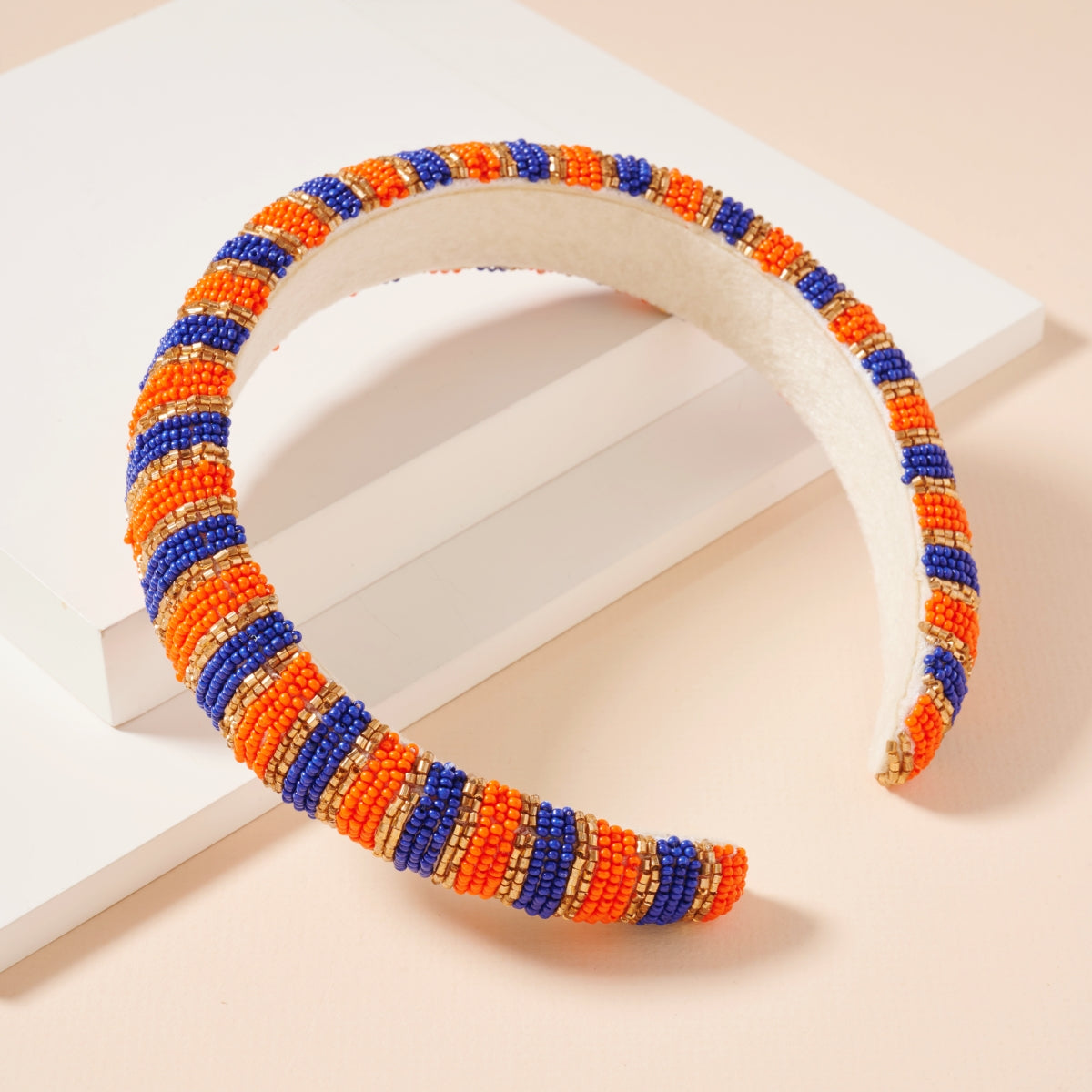 Color Block Seed Bead Headband