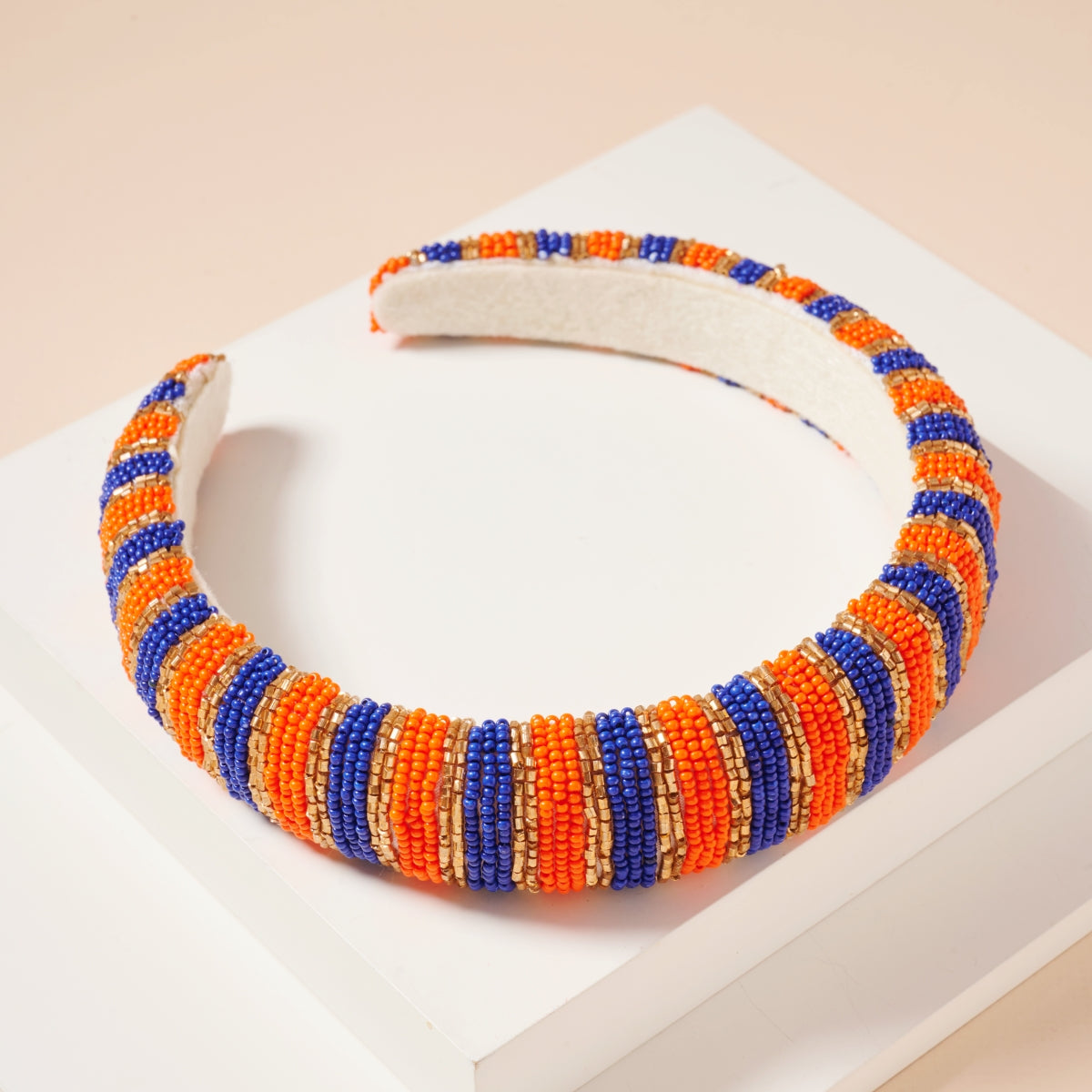 Color Block Seed Bead Headband