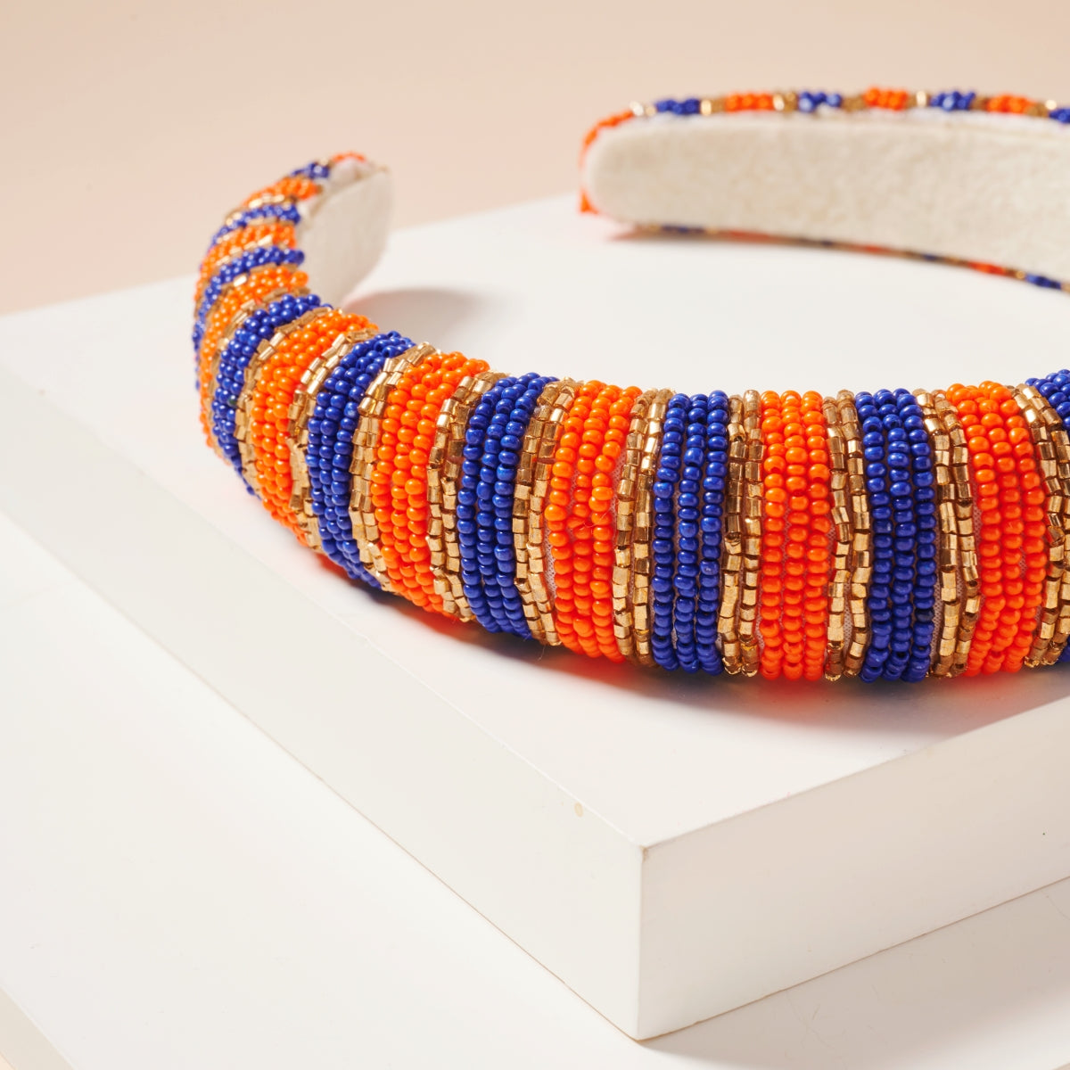 Color Block Seed Bead Headband