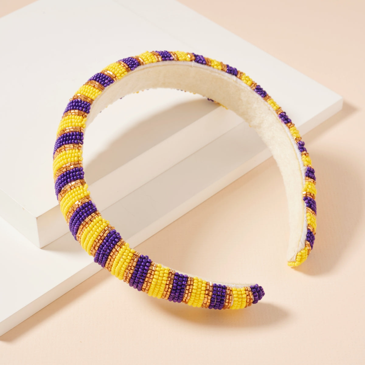 Color Block Seed Bead Headband