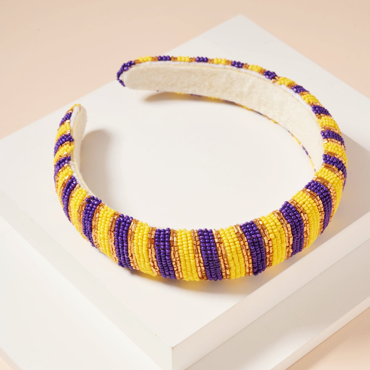 Color Block Seed Bead Headband