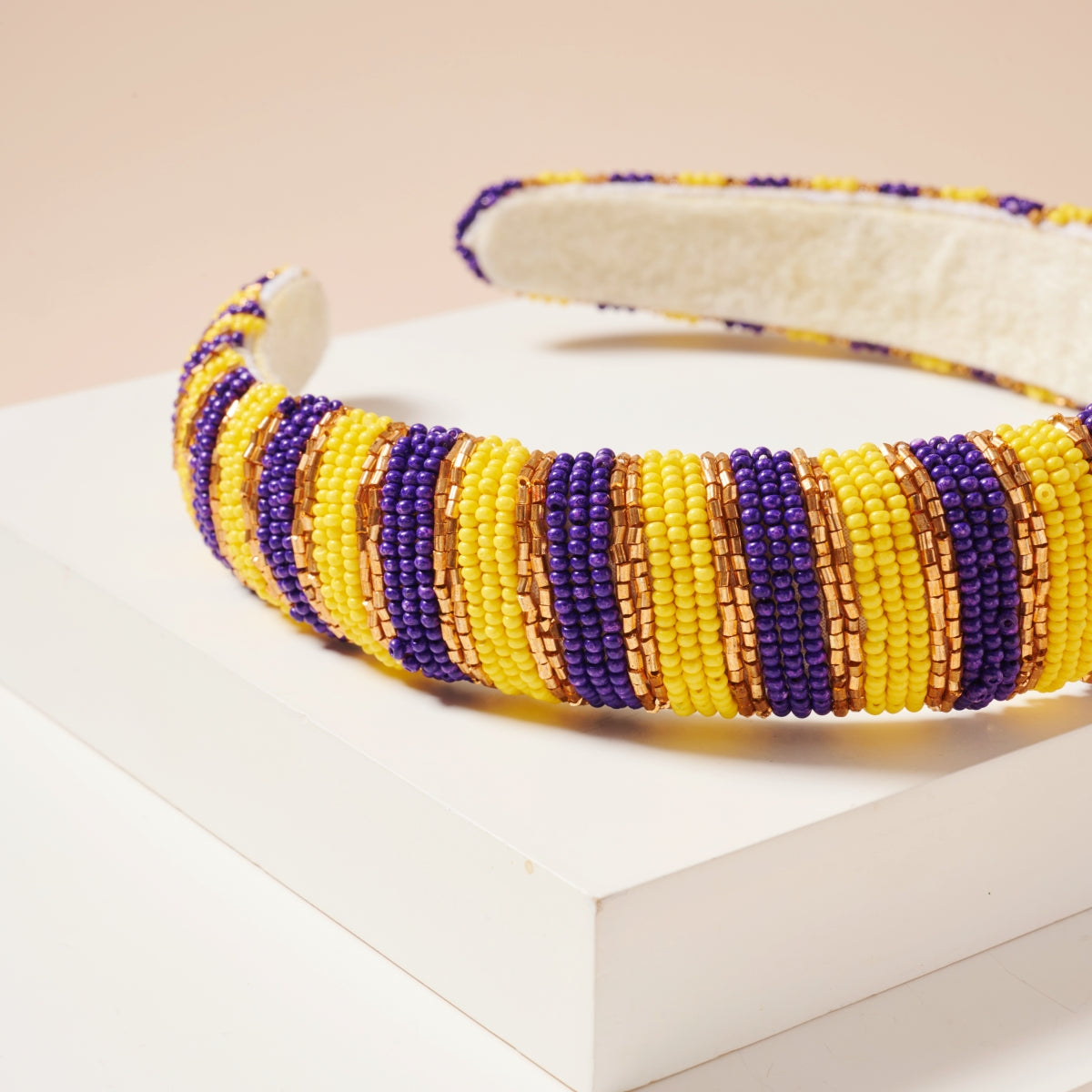 Color Block Seed Bead Headband