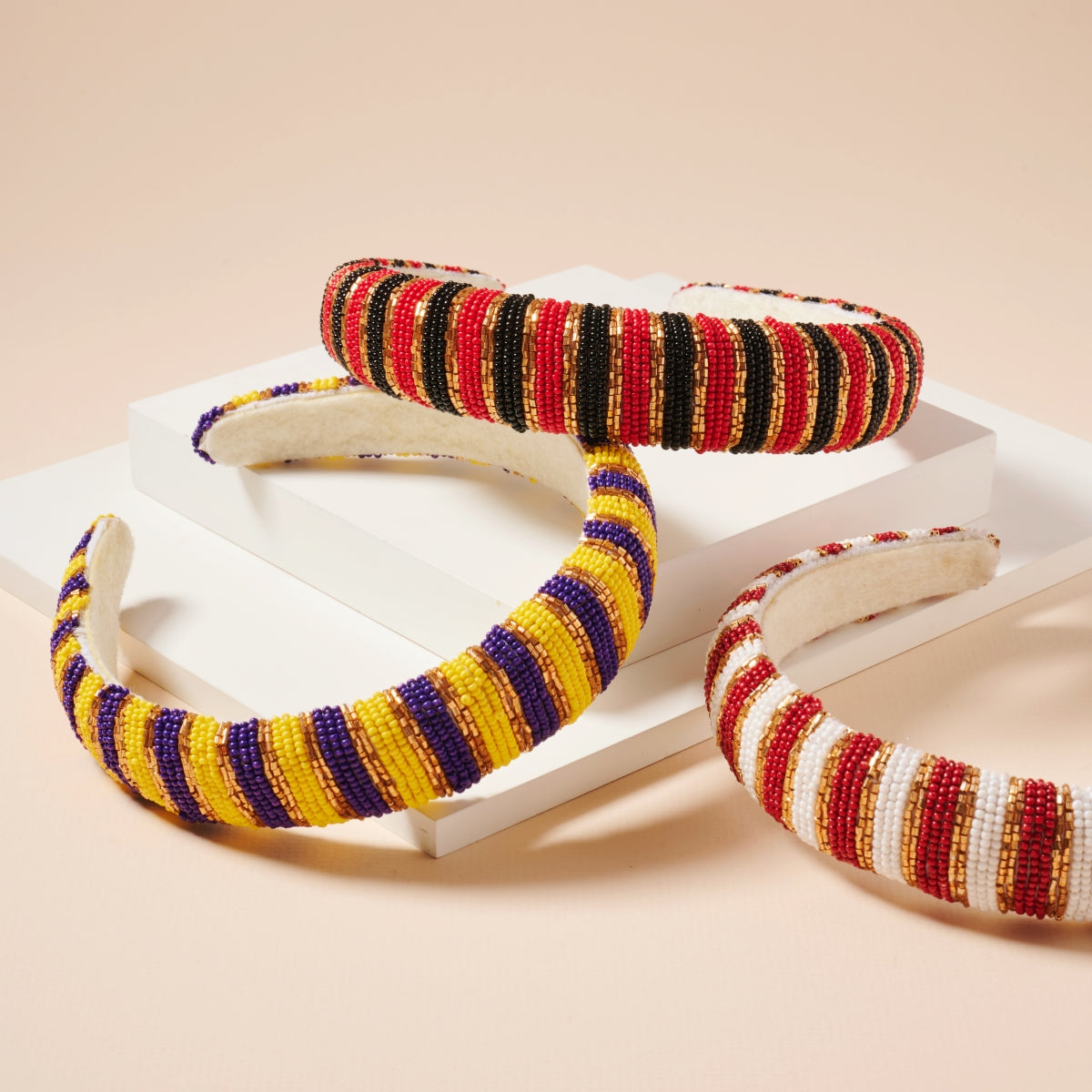 Color Block Seed Bead Headband