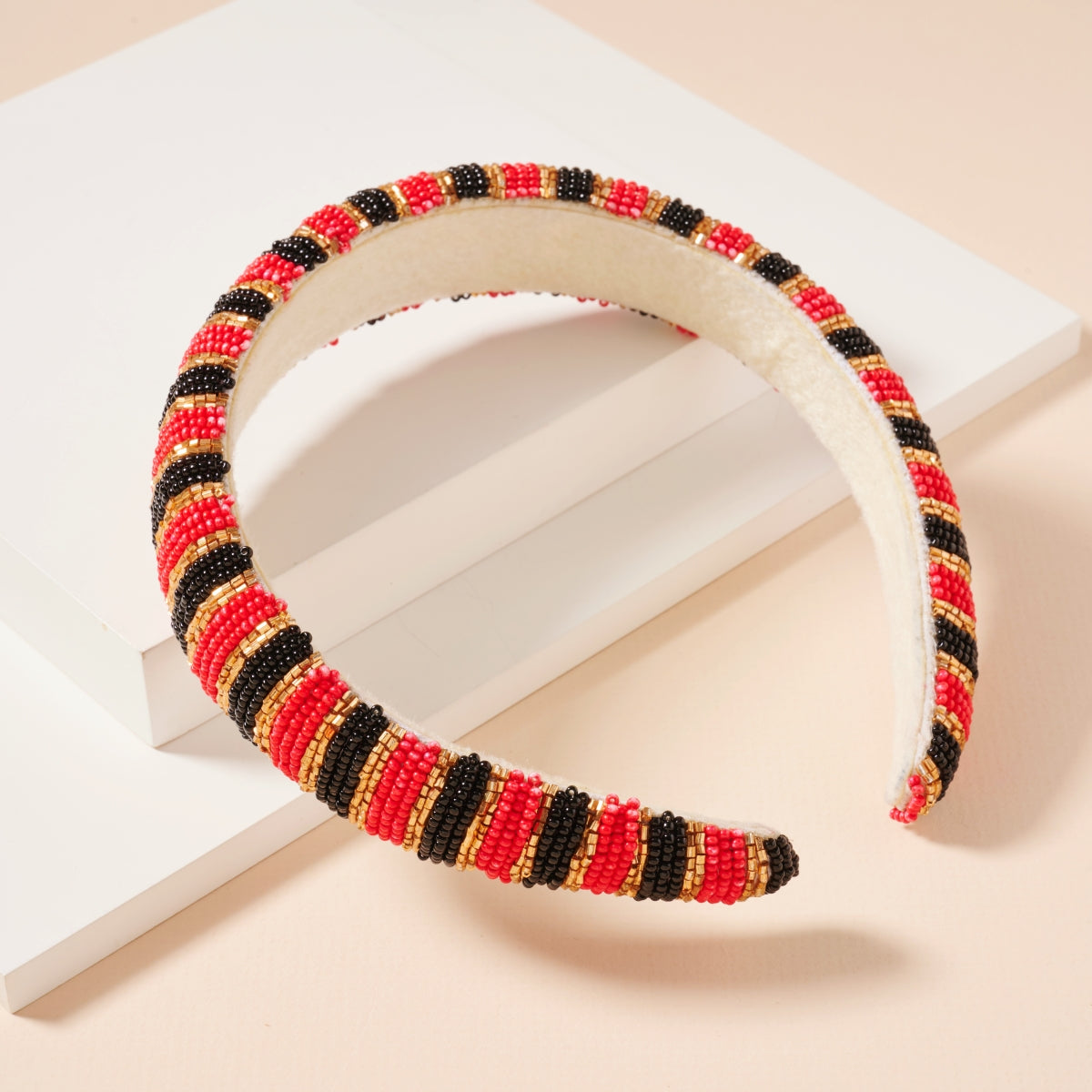 Color Block Seed Bead Headband
