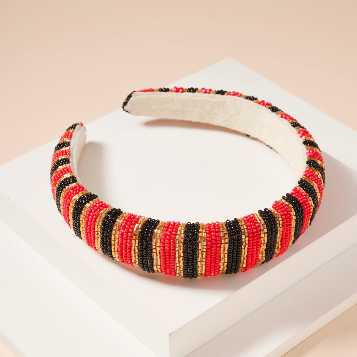 Color Block Seed Bead Headband