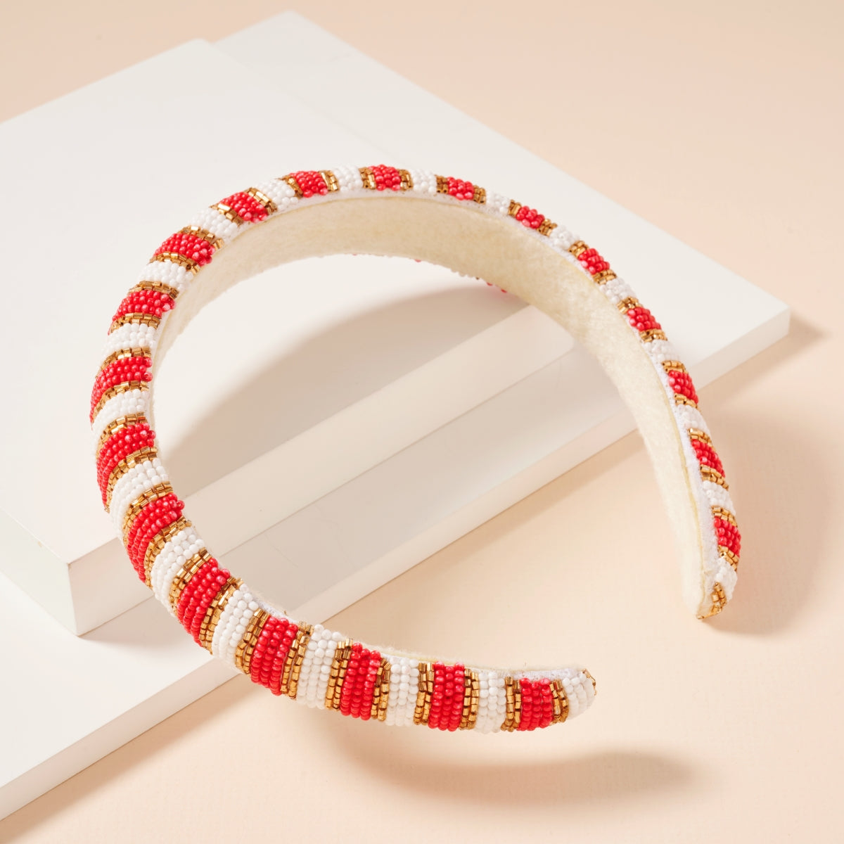 Color Block Seed Bead Headband