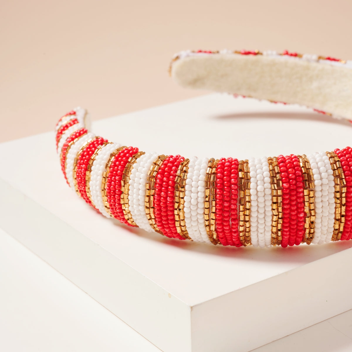 Color Block Seed Bead Headband