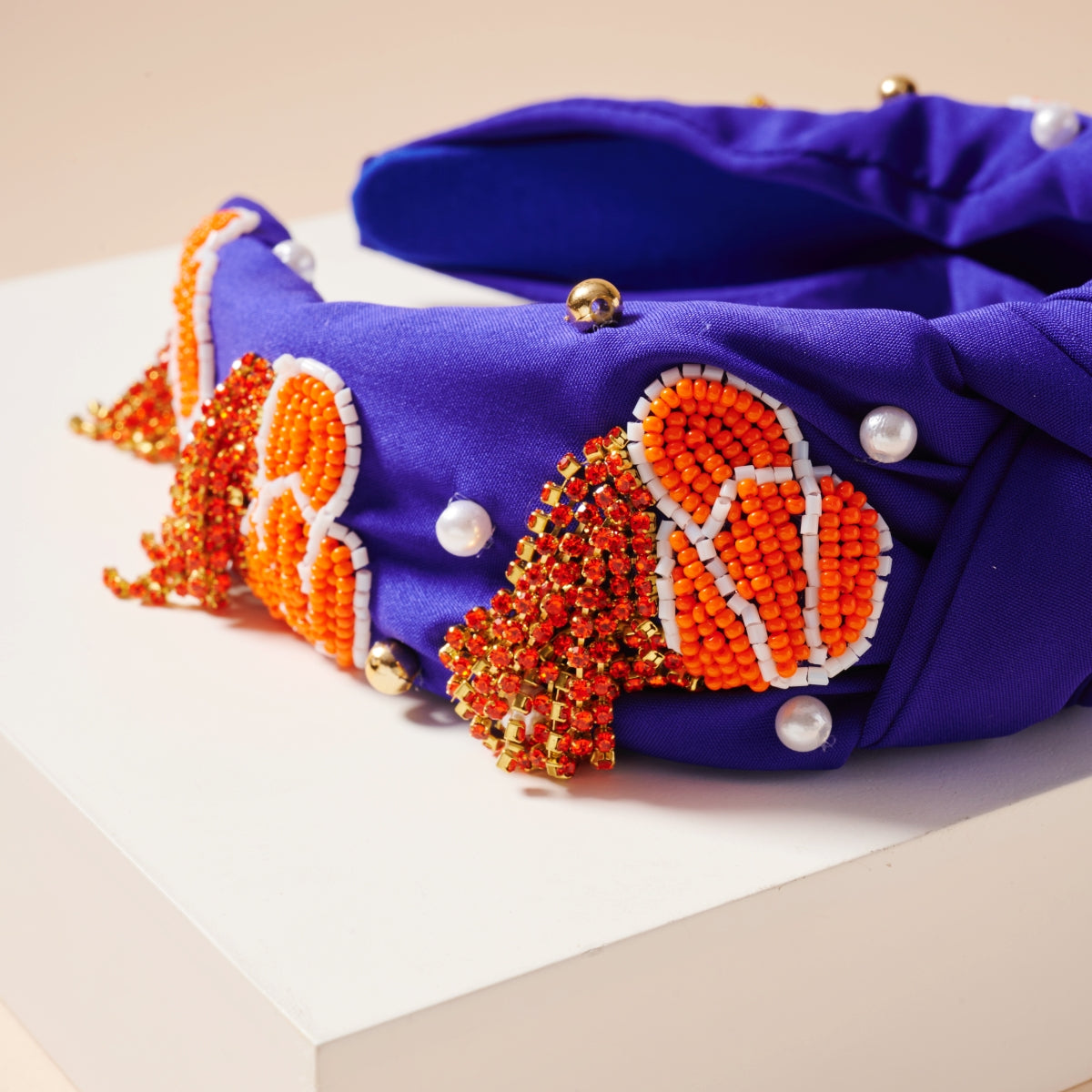Tassel Headband with Seed Beads & Pearls