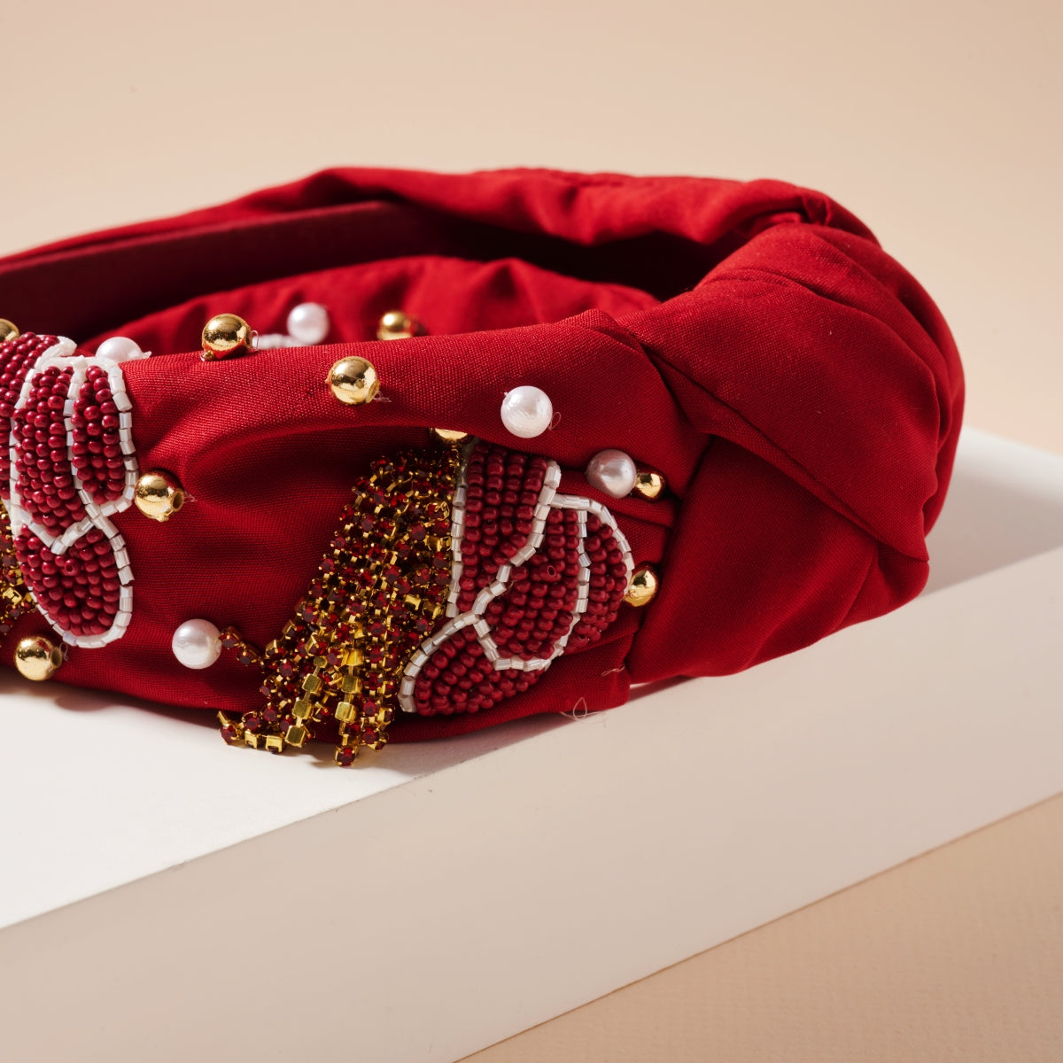 Tassel Headband with Seed Beads & Pearls