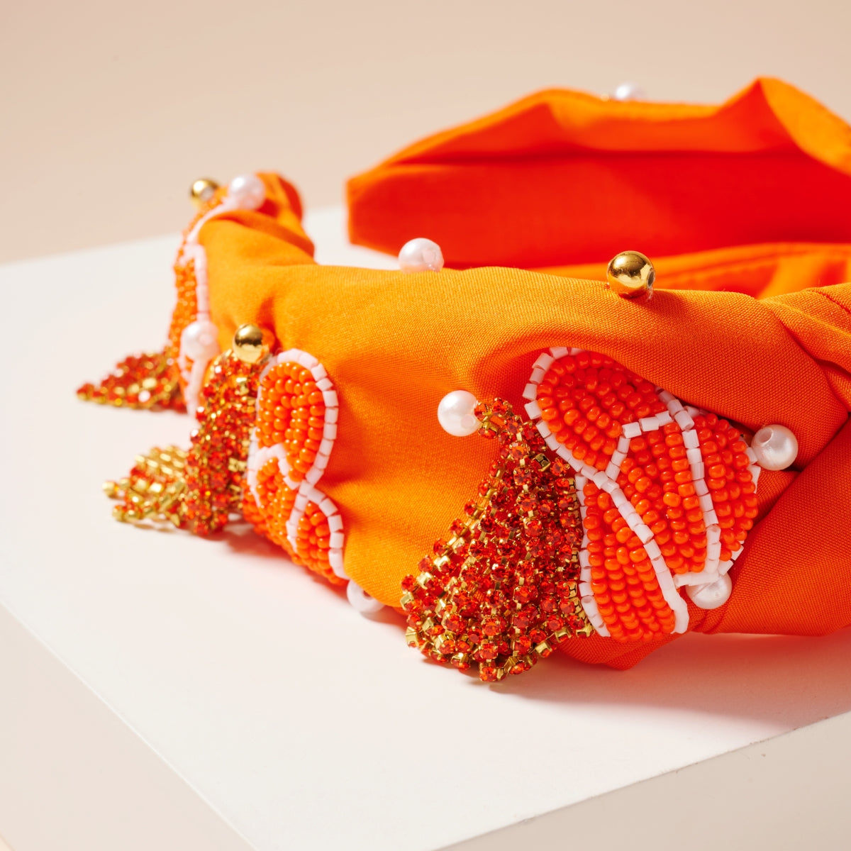 Tassel Headband with Seed Beads & Pearls