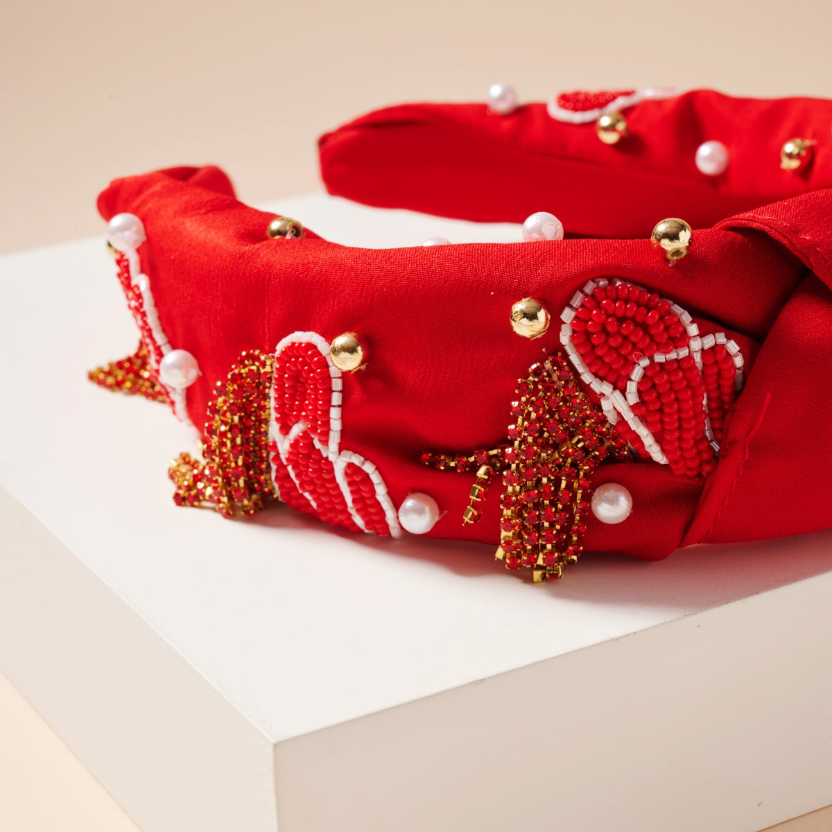 Tassel Headband with Seed Beads & Pearls