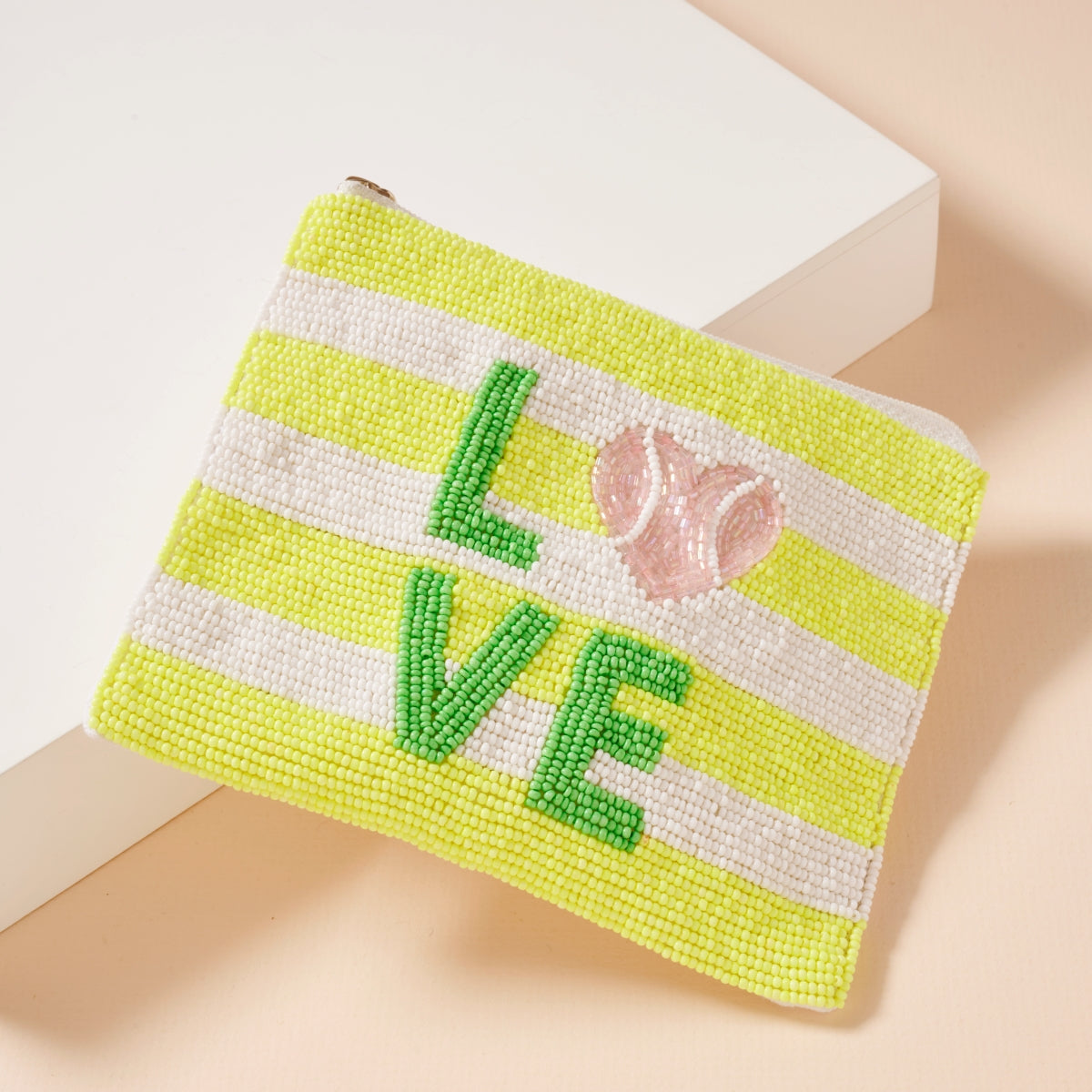 Chic Love Tennis Beaded Coin Pouch