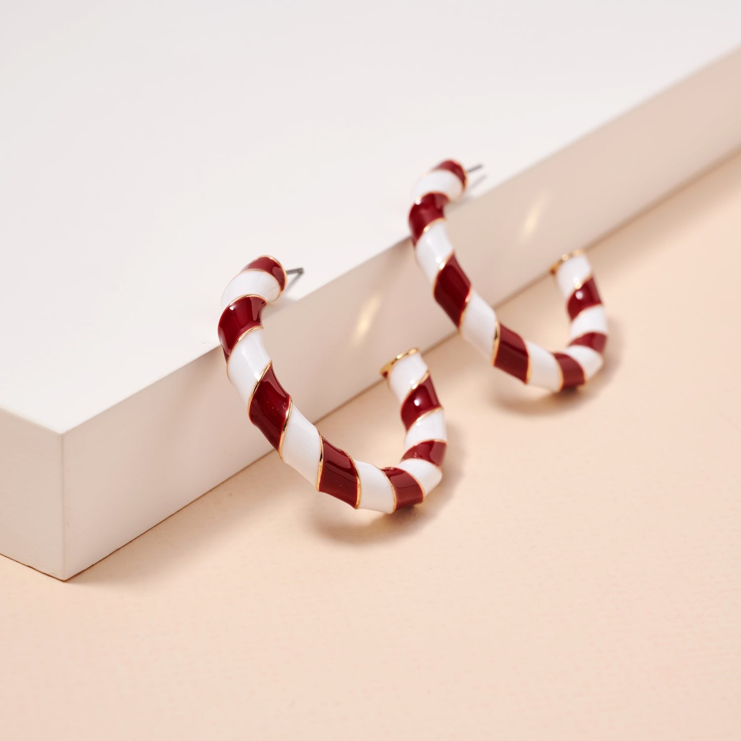 Game Day Enamel Open Hoop Earrings