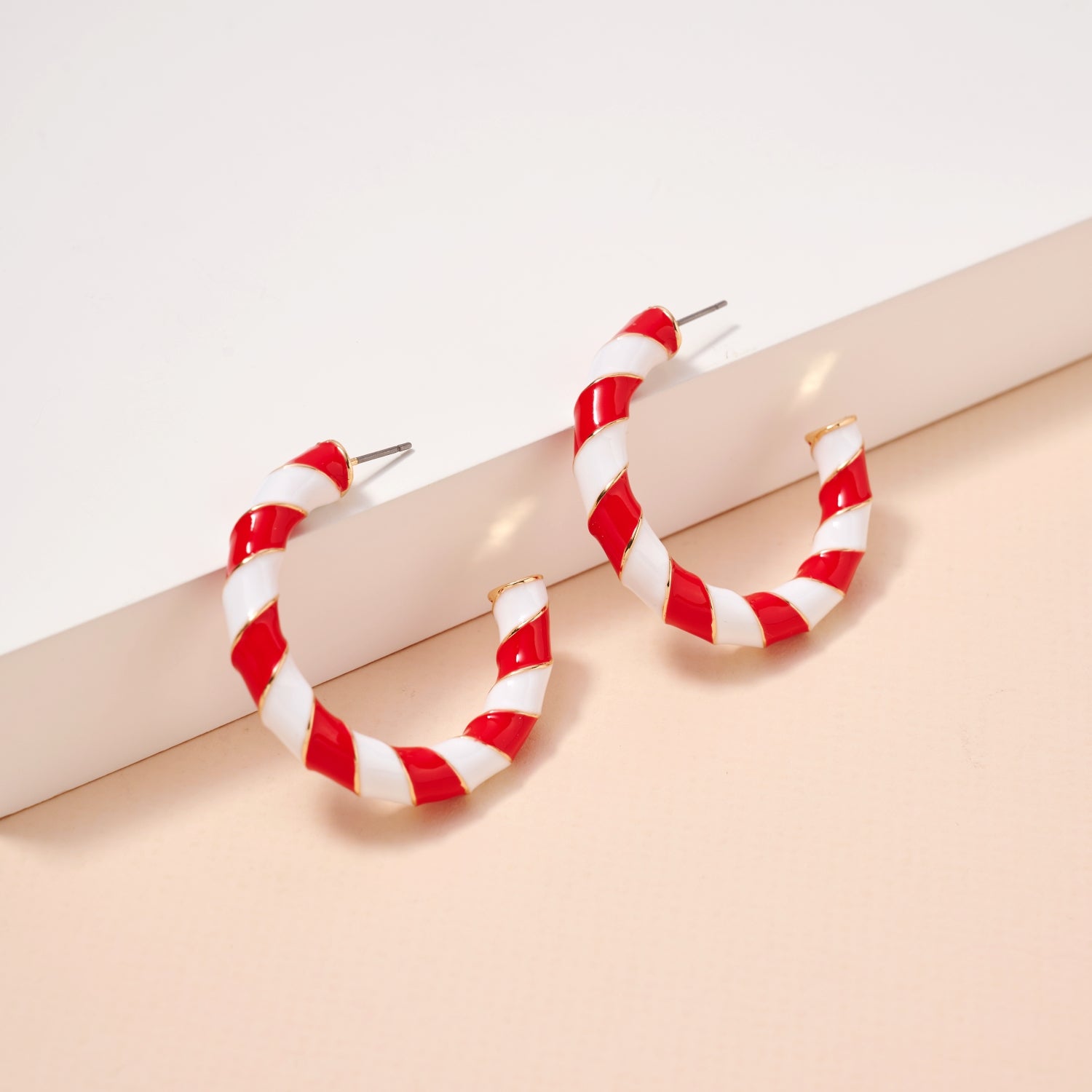 Game Day Enamel Open Hoop Earrings